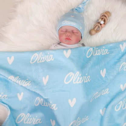 OFCCUSTOM Personalized Name Blanket Super Soft Plush Custom Infant Toddler Baby Blanket (photo 2)