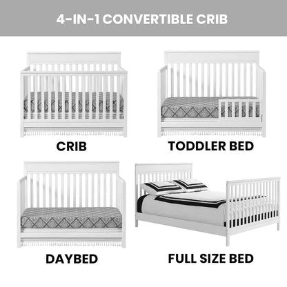 Oxford Baby Castle Hill 4-in-1 Convertible Crib in Barn White