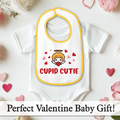 Smiling Jindo Personalized Baby Bib with Name – 1st Valentine's Day Gift, Custom Cupid Design, Soft Cotton Terry (photo 3)
