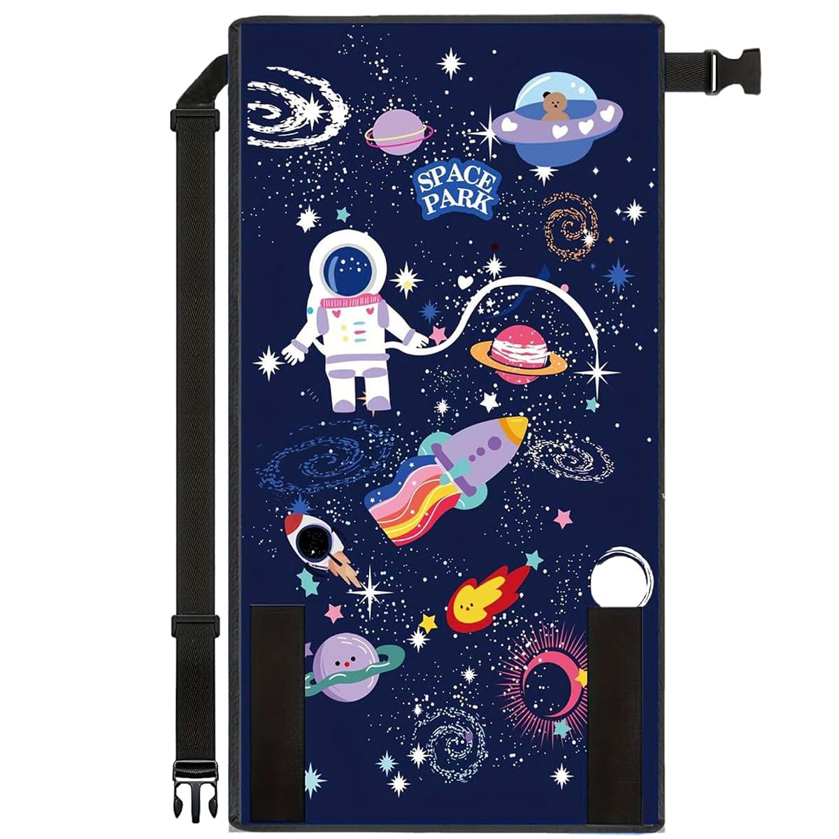 Peosaard Toddler Airplane Bed With Cartoon Space Pattern