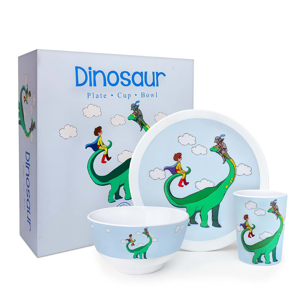 Kiz Designs Unicorn Children Dishes – Premium Melamine kids Dinnerware Set with Cup, Bowl, feeding Plate –Non-BPA and