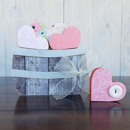 Foundations Decor Barrel With Bands DIY Home Decor Craft Kit February Hearts