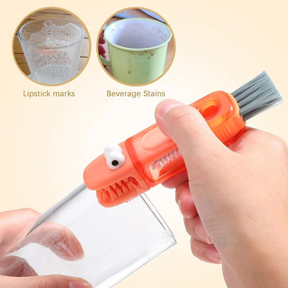 VICASKY 3-in-1 Cup Lid Cleaning Brush Set, Portable and Rotating