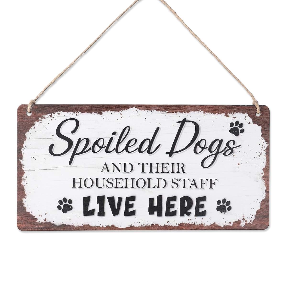 Rustic Wooden Dog Sign for Home Entryway Decor