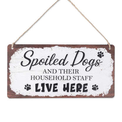Rustic Wooden Dog Sign for Home Entryway Decor