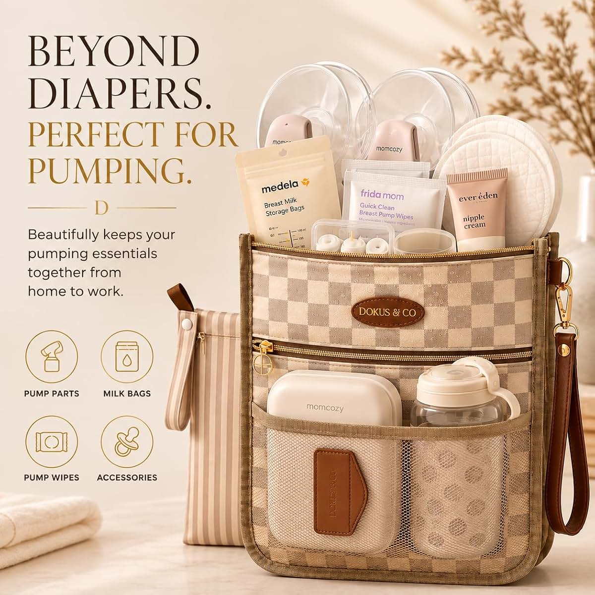 Dokus & Co Premium Wet Dry Diaper Clutch With Wrist Strap (photo 2)