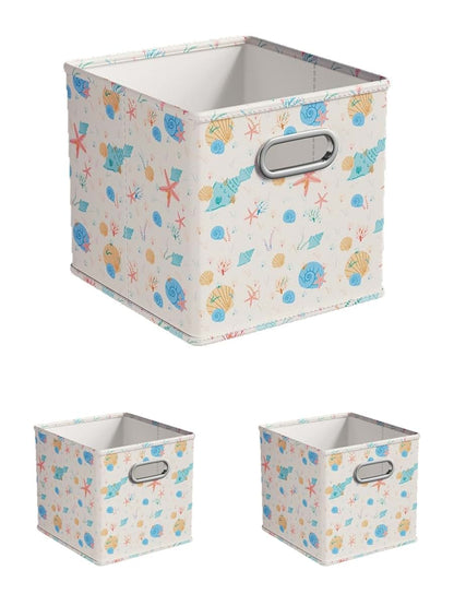 HUIHONGHOME 3 pack 11x11 Inch Cube Storage Bins books Fabric Boxes Classroom