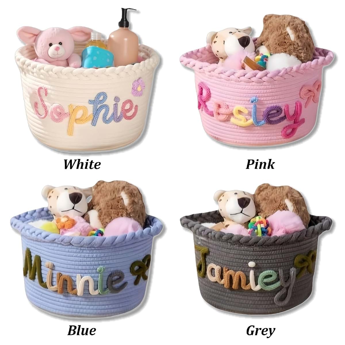 ZZBBJLF Personalised Cotton Woven Storage Basket For Kids (photo 4)