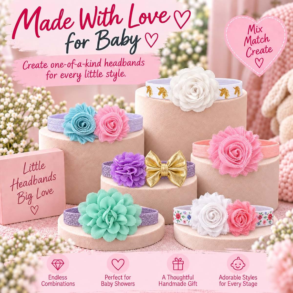 Bowtique Emilee Unicorn Mini Headband DIY Kit (photo 4)