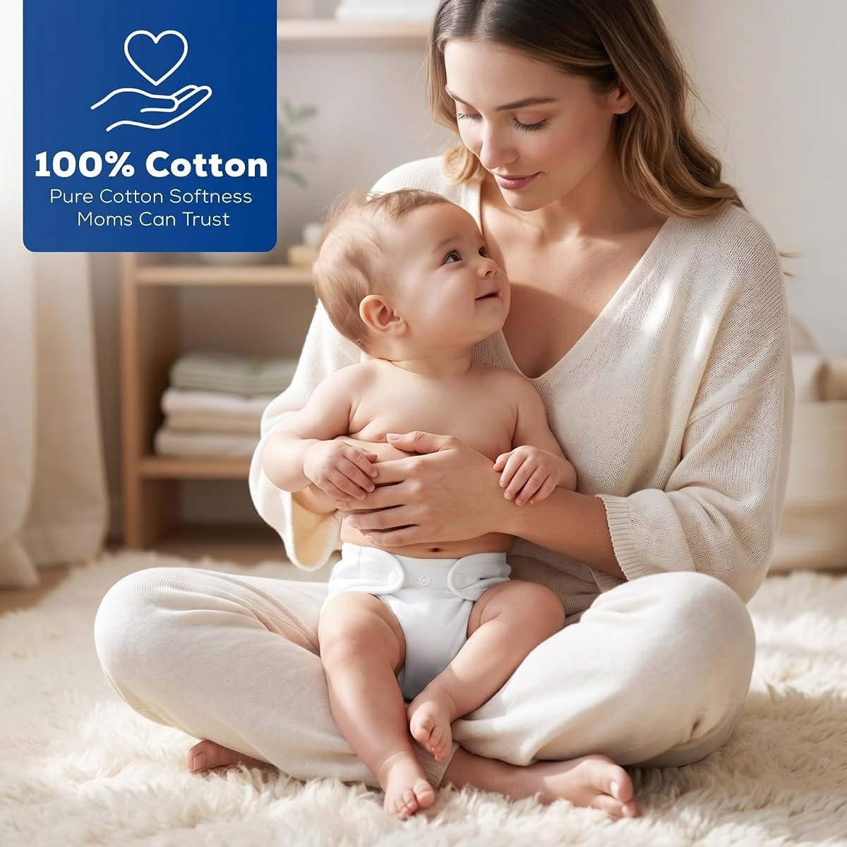 Linteum Textile Supply Birdseye Prefold Cloth Diapers 4-6-4 Ply, 100% Cotton 12x16 – 6 Pack (photo 3)
