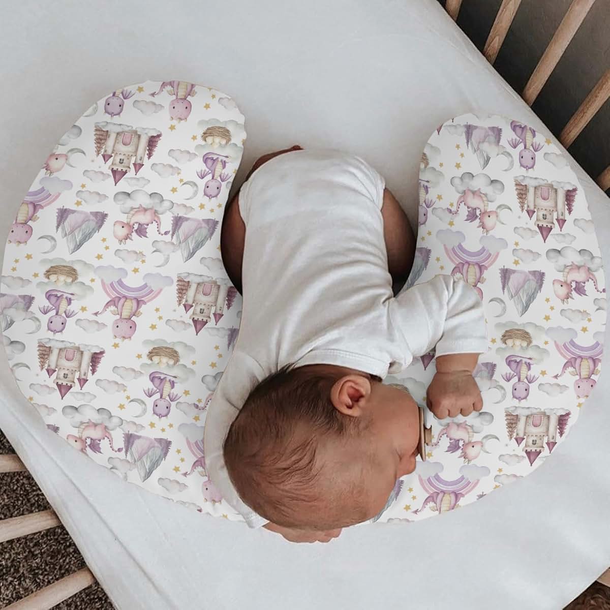 Selgkds Pink Dragon Nursing Pillow Cover, Soft Stretchy Fabric (photo 2)
