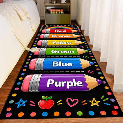 ZCLRUG Color Learning Runner Rug Library Classroom Rug Soft Rainbow Carpet 2.7x7ft