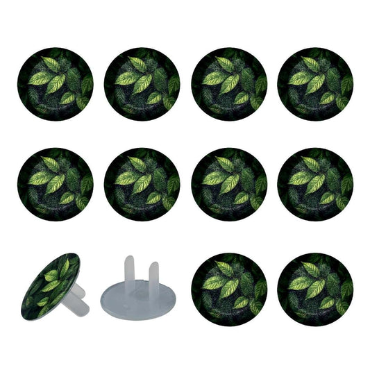 CDGIRUOWUNV Outlet Covers With Green Leaves Pattern