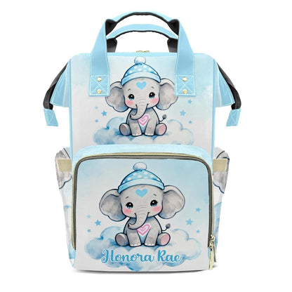 Joyestore Personalized Elephant Diaper Backpack With Custom Name