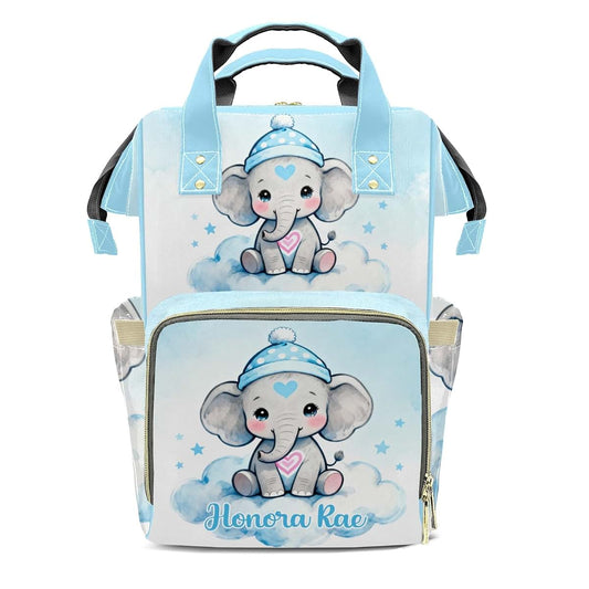 Joyestore Personalized Elephant Diaper Backpack With Custom Name