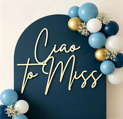 QWTOWFM Ciao to Miss Wooden Sign for Baby Shower Backdrop
