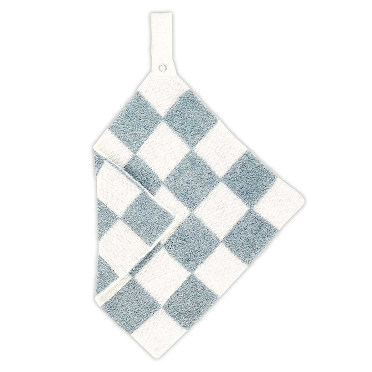 Stephan Baby Plush Blanket with Pacifier Clip - 9 Inch Square Checkerboard (photo 3)