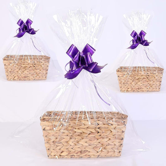 TORMAYS HOME Gift Baskets, Baskets for Gifts Empty (3-Pack), Woven Storage Baskets with Gift Bags & Ribbons, Baby
