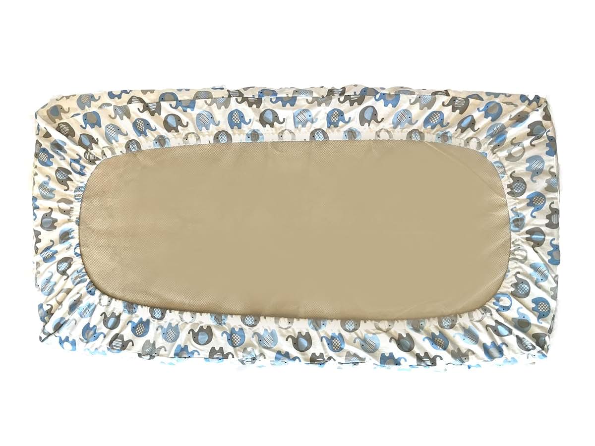 effe bebe Vera Elephant 100% Cotton Velour Baby Changing Pad Cover (Blue Grey) (photo 3)