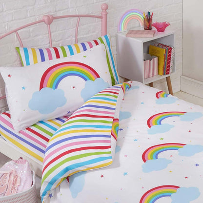 Rainbow Sky Junior Toddler Bedding Set - Duvet Cover and Pillowcase