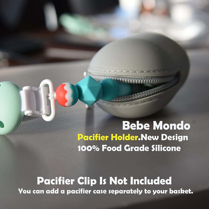 Pacifier Holder with Zipper – 100% Silicone