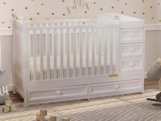 AFG Baby Furniture Athena Daphne Convertible Crib and Changer, White