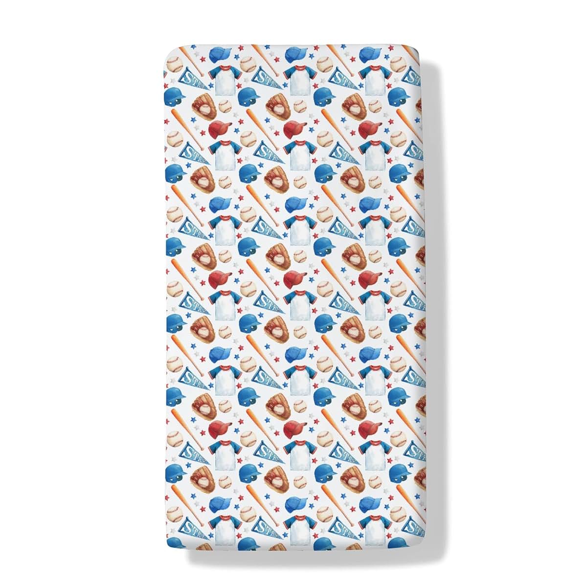 Cstdyfrv Baseball Sport Baby Crib Sheets Baseball Hat Toddler Bedding Bed Sheets Sports Lovers Gift Fitted Crib