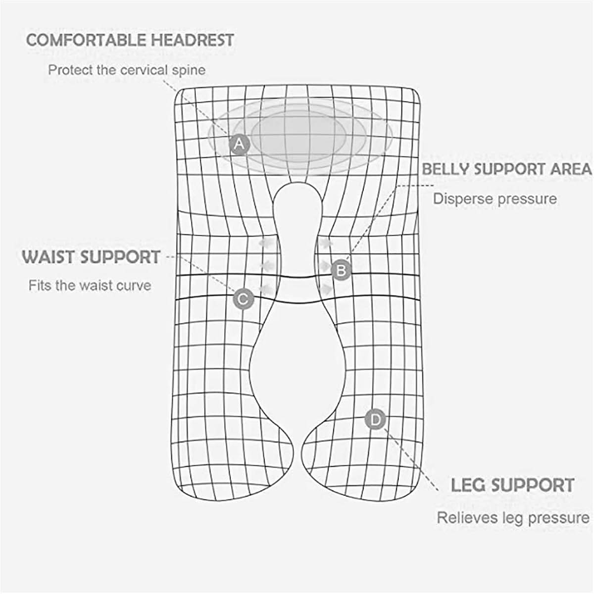 Treeyx Velvet Washable Cover Full Body Contour U Pillow (photo 3)