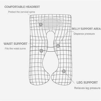 Treeyx Velvet Washable Cover Full Body Contour U Pillow (photo 3)