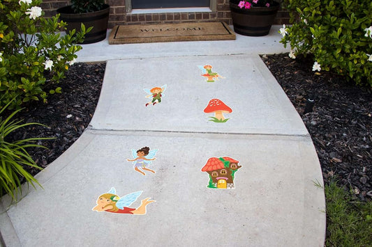 BabyOneStop Fairy Peel and Stick Floor Decals, Set of 6 Enchanted Forest Decorations