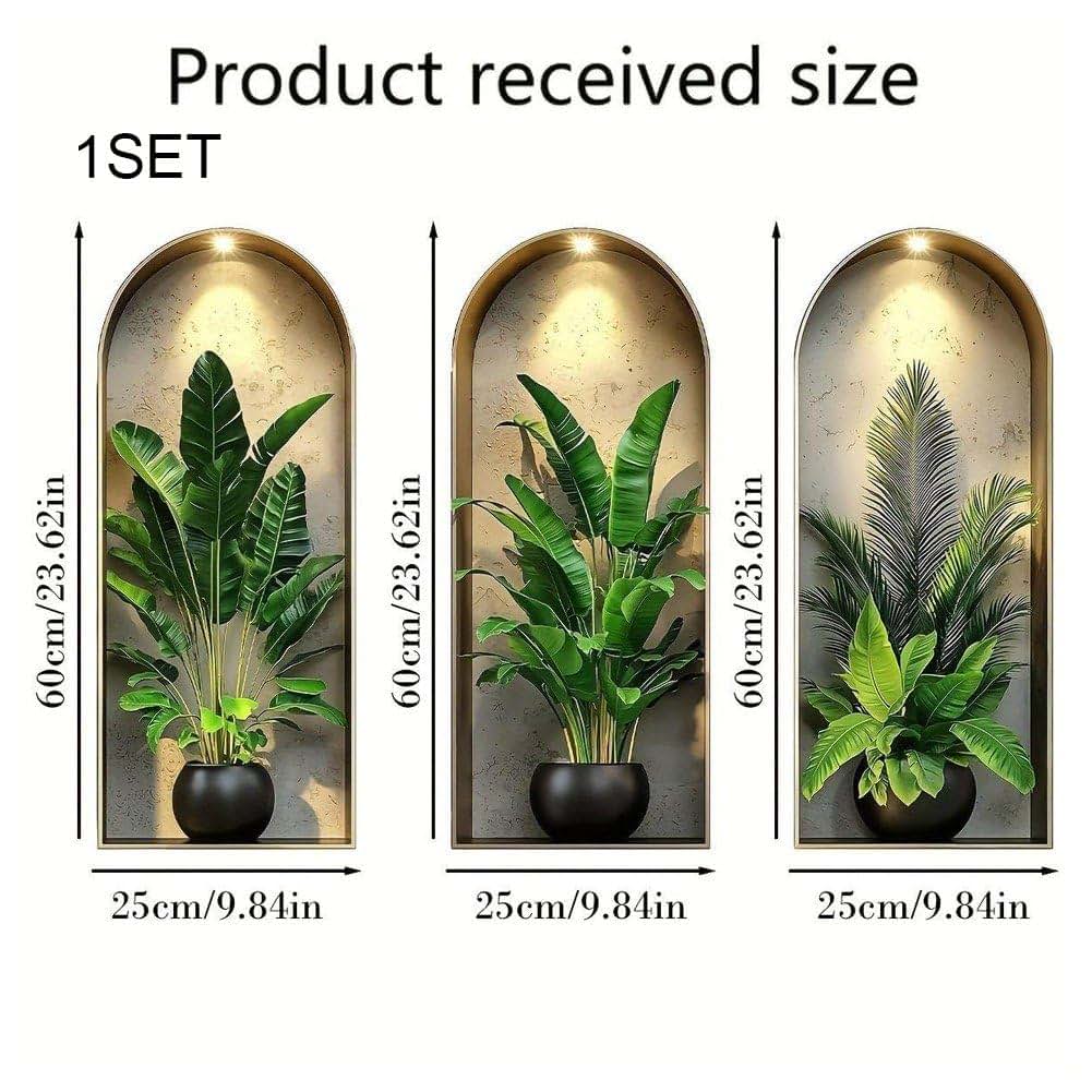 BabyOneStop 3D Watercolor Plant Wall Stickers, Self-Adhesive Potted Vine Decals