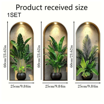 BabyOneStop 3D Watercolor Plant Wall Stickers, Self-Adhesive Potted Vine Decals
