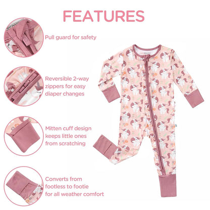 Little Jamjams Rompers Mittens Cuff Zippered Sleeper One-Piece Romper