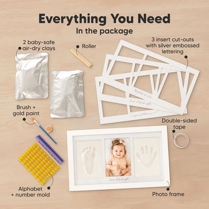 KeaBabies Baby Handprint Kit - Clay Keepsake Frame