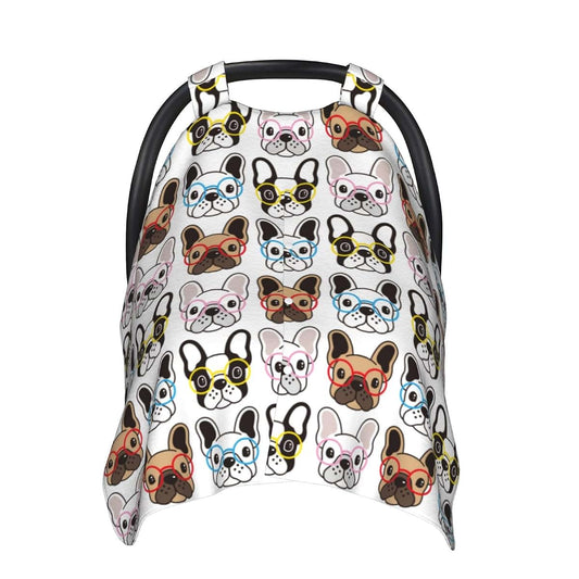 Pailon French Bulldog Multi-Use Car Seat Cover And Nursing Canopy