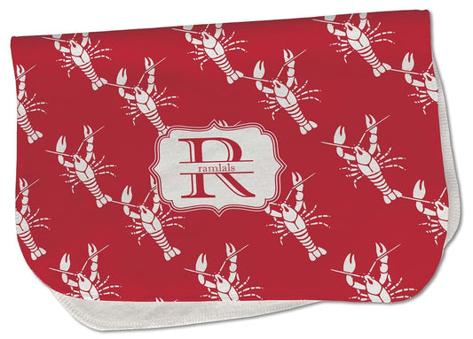 Baby Milano Personalized Crawfish Burp Cloth - Fleece w/Name and Initial