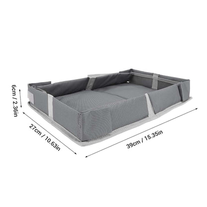 SIXRUN Kids Airplane Travel Tray Cover, Folding Table Toy Organizer Bag, Grey, Polyester Fiber, Multifunctional Design (photo 2)