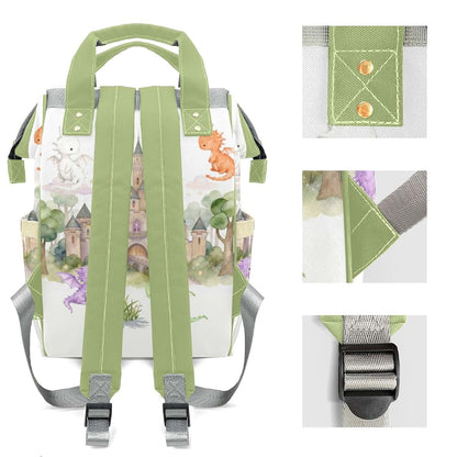 NZOOHY Fairyland Castle Dragons Personalized Diaper Bag Backpack with Name,Custom Mommy Bag Gifts Nappy Backpack for (photo 4)