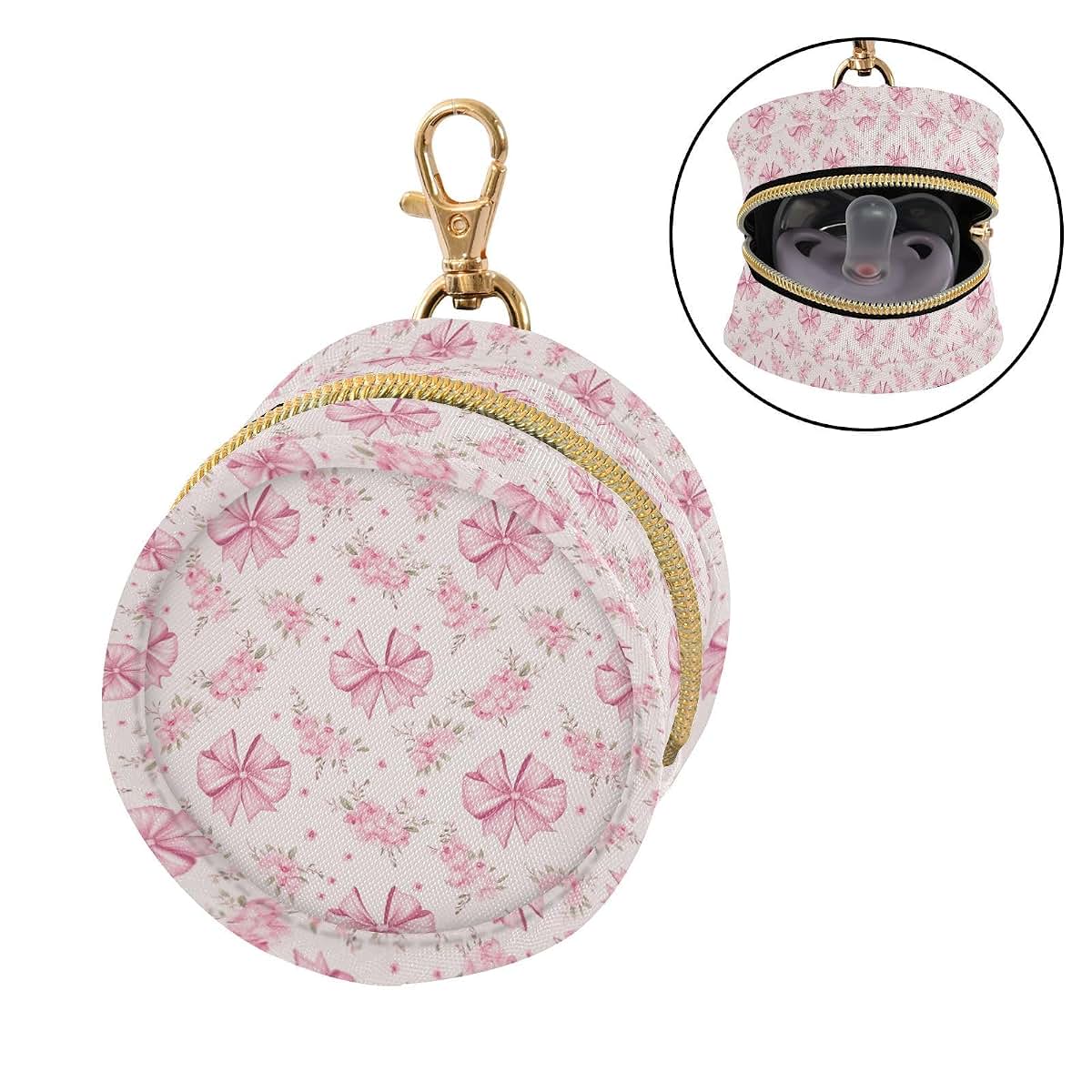 Keige Boho Flower Pacifier Holder Case With Stroller Clip