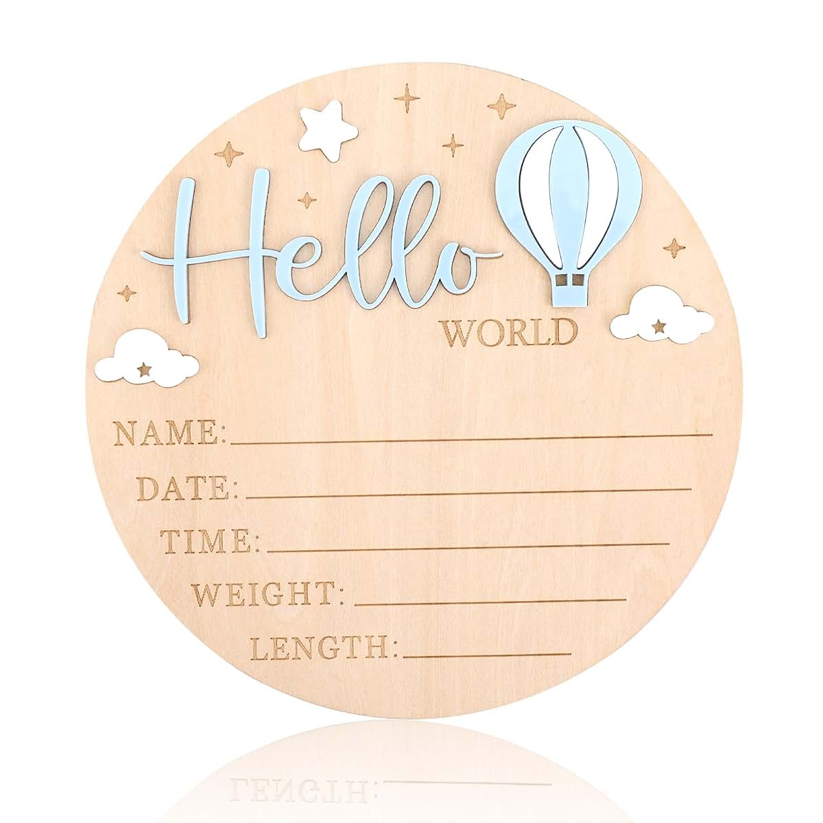 BabyOneStop Newborn Announcement Sign With 3D Hot Air Balloon Design