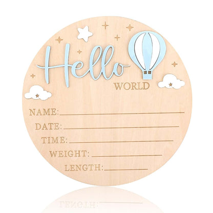 BabyOneStop Newborn Announcement Sign With 3D Hot Air Balloon Design