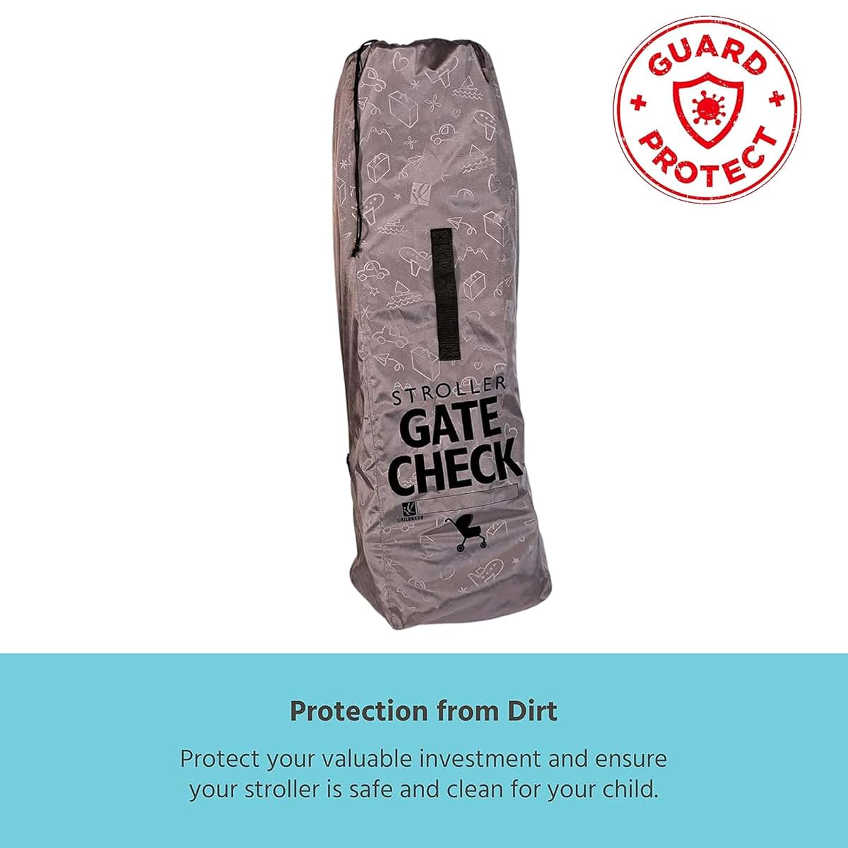 J.L. Childress Gate Check Travel Bag for Umbrella Strollers, Deluxe Grey