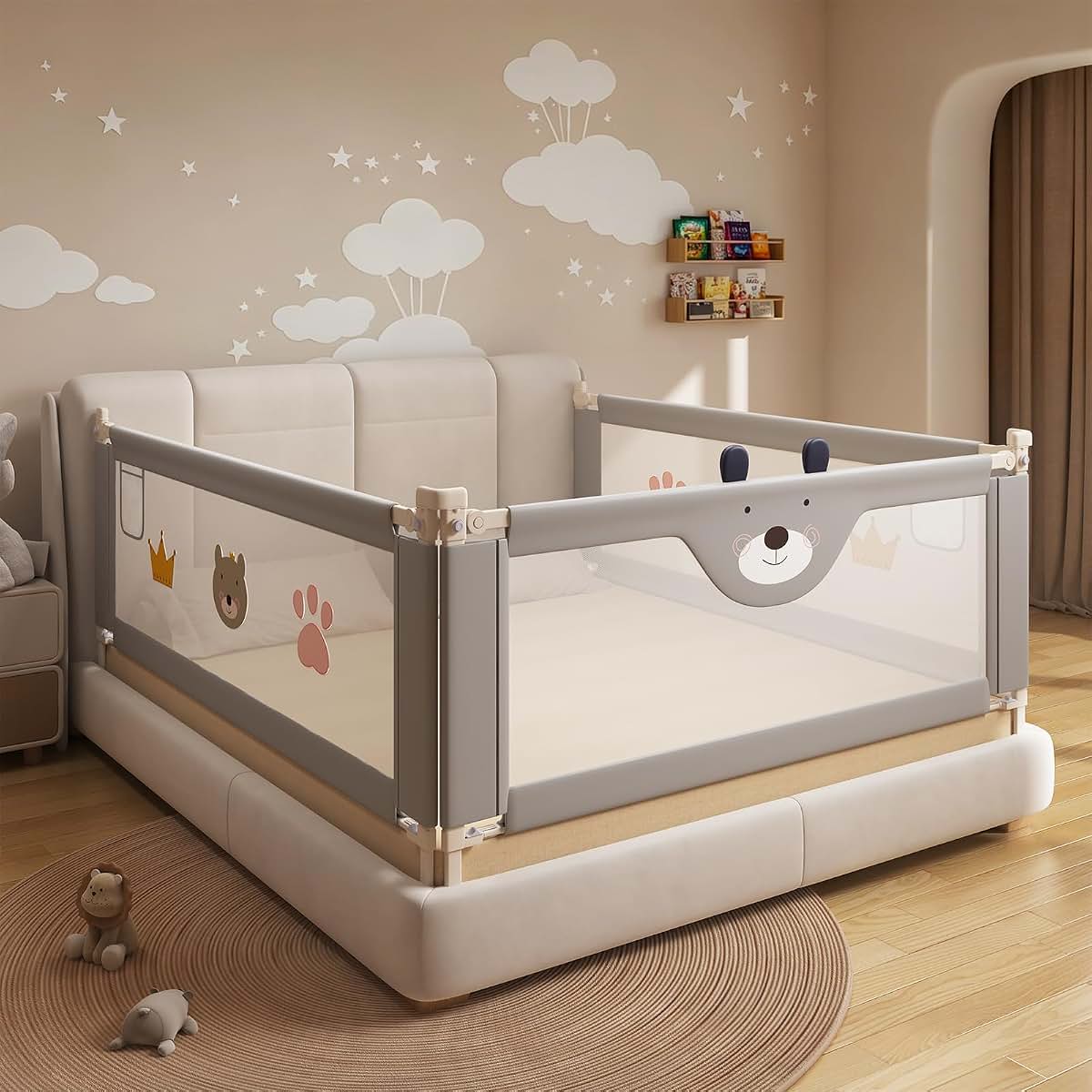 VIUEANR Bed Rail for Toddlers Twin Mattress Size Swing Rail Guard Kids