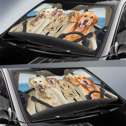 Golden Retriever Windshield Sun Shade for Car SUV Truck