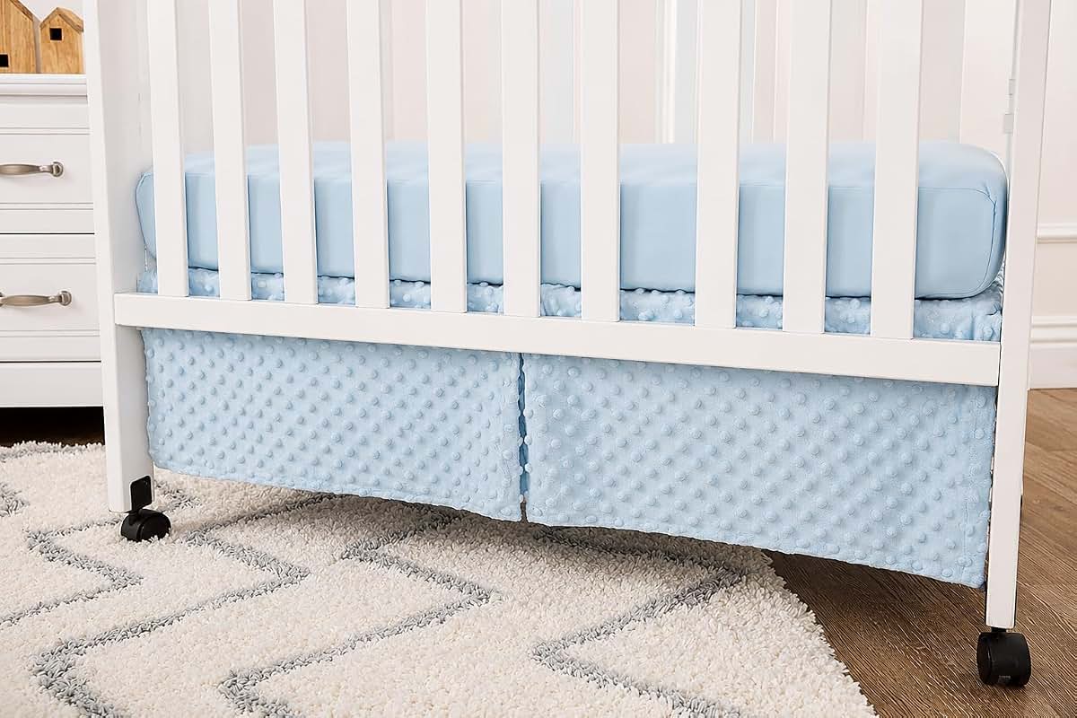 American Baby Company Heavenly Soft Minky Dot 3-Piece Mini Crib Bedding Set Blue