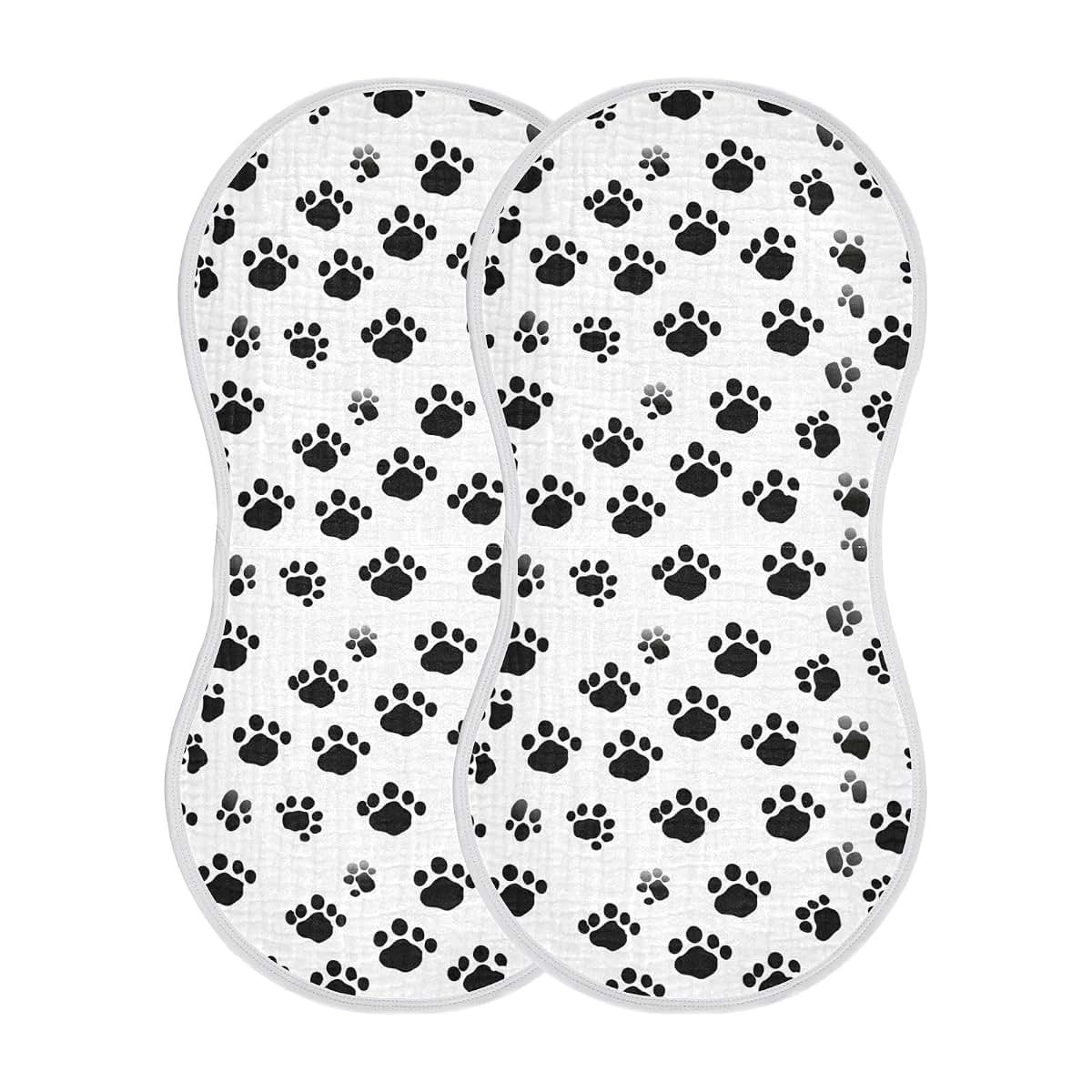 AMmao Paw Prints Burp Cloths 2 Pack Muslin 22 x 11 Inch