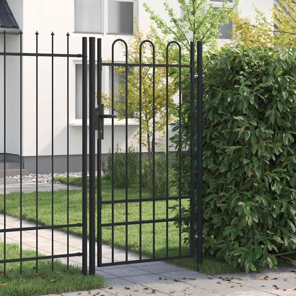 Arched Top Single Steel Garden Gate for Backyard Patio Entryway