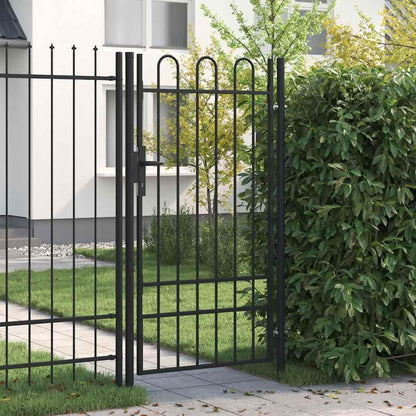Arched Top Single Steel Garden Gate for Backyard Patio Entryway