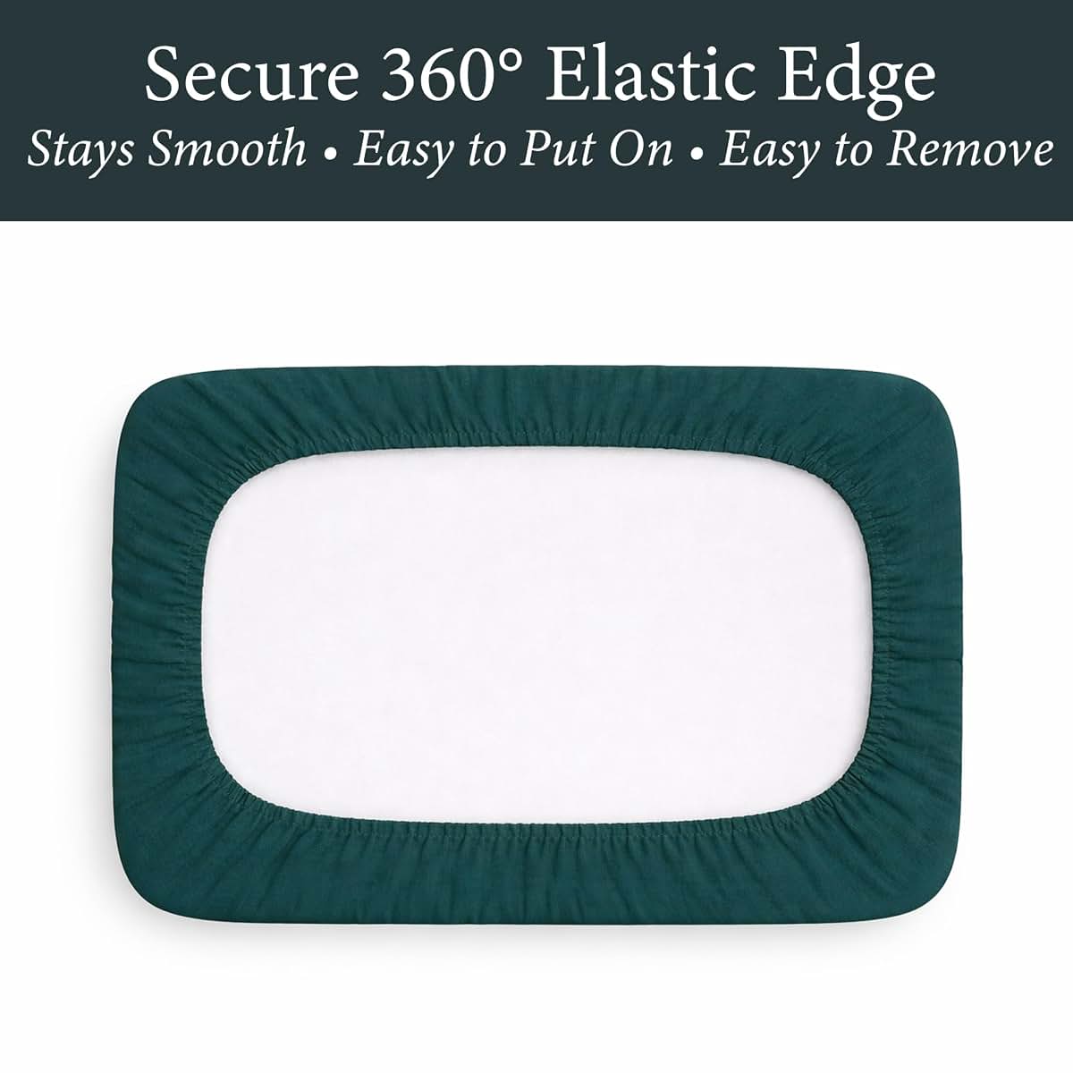 Ababy Custom Size Baby Fitted Sheet in Deep Teal Muslin Cotton