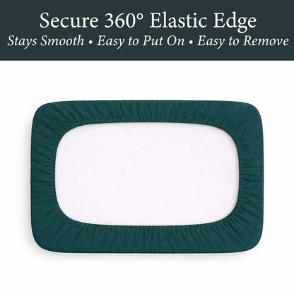 Ababy Custom Size Baby Fitted Sheet in Deep Teal Muslin Cotton